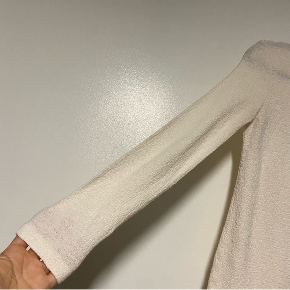Madewell Ivory soundcheck side tie long sleeve textured Top Size XS - Picture 6 of 8